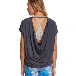 Onzie Drop Back Yoga Short Sleeve Tee Midnight