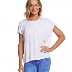 Onzie Drop Back Yoga Short Sleeve Tee White