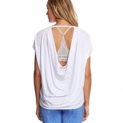 Onzie Drop Back Yoga Short Sleeve Tee White