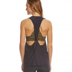 CLOTHING Beyond Yoga Dim The Lightweight Looped Yoga Muscle Tee Black-Steel