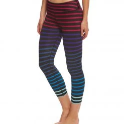 Beyond Yoga Lux Print Yoga Capris Striped Jolie