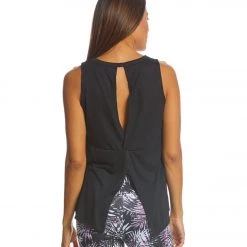 Balance Collection Evy Twist Yoga Tank Top Black CLOTHING