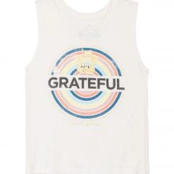 Spiritual Gangster Kids Girls Grateful Muscle Tank Cream