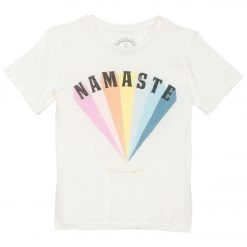 Spiritual Gangster Kids Girls Namaste Rainbow Tee Cream 7 Spiritual Gangster Kids Girls Namaste Rainbow Tee Cream
