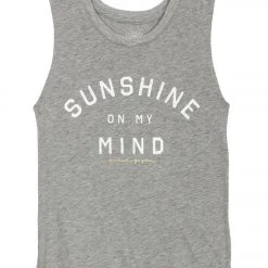 Spiritual Gangster Kids Girls Sunshine On My Mind Muscle Tank Heather Grey