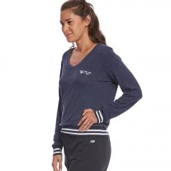 CLOTHING Spiritual Gangster Lunar Eye Savasana Yoga V-neck Long Sleeve Navy