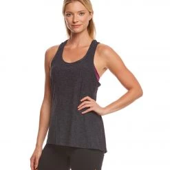 Beyond Yoga Spacedye Lightweight Crossover Yoga Tank Top Black-Steel 9 Beyond Yoga Spacedye Lightweight Crossover Yoga Tank Top Black-Steel