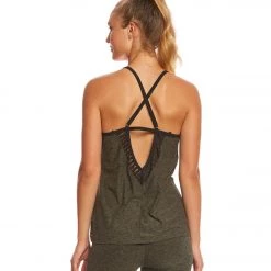 CLOTHING Beyond Yoga Spacedye Stacked And Sliced Yoga Tank Top Black/Aviator Green