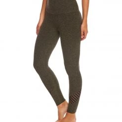Beyond Yoga Spacedye Stacked And Sliced 7/8 Yoga Leggings Black/Aviator Green CLOTHING
