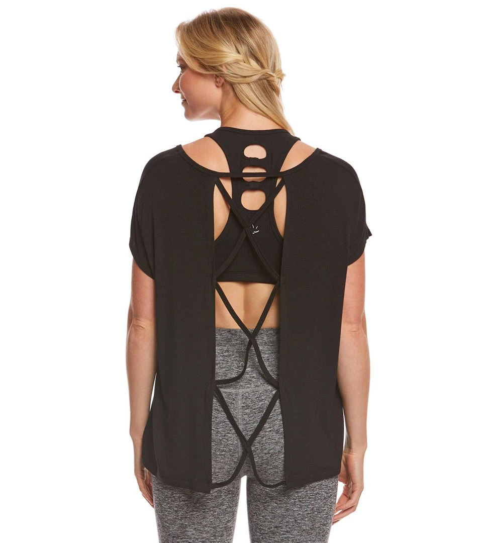 CLOTHING Beyond Yoga Back Out Yoga Tee Black 8 CLOTHING Beyond Yoga Back Out Yoga Tee Black