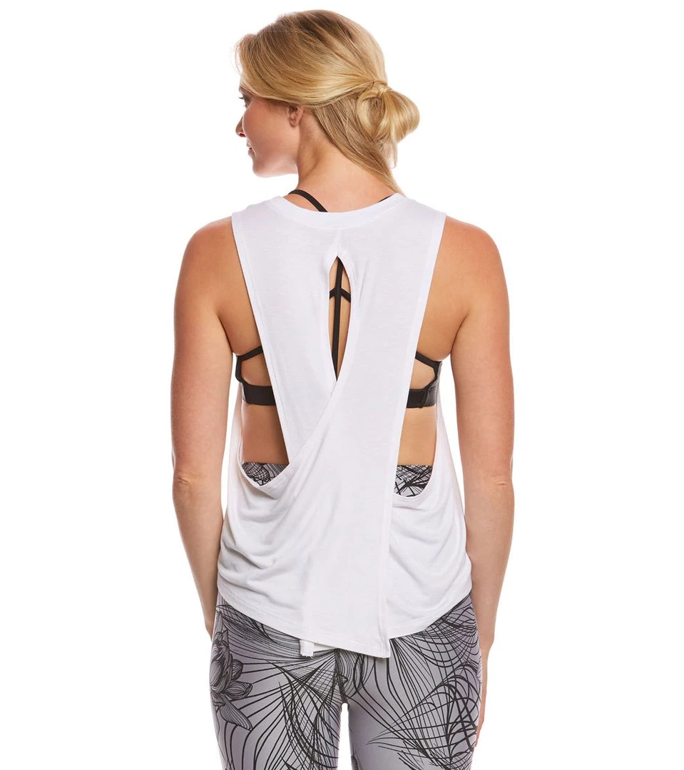 Beyond Yoga Wrap Around Yoga Tank Top White 3 Beyond Yoga Wrap Around Yoga Tank Top White