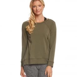 Beyond Yoga Cozy Everyday High Low Pullover Aviator Green