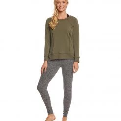 Beyond Yoga Cozy Everyday High Low Pullover Aviator Green