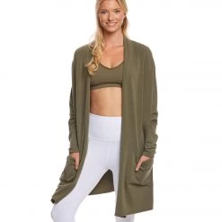 Beyond Yoga Easy Rider Origami Cardigan Aviator Green