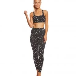 CLOTHING Beyond Yoga Kate Spade Madison Tuxedo Yoga Leggings Dancing Dot