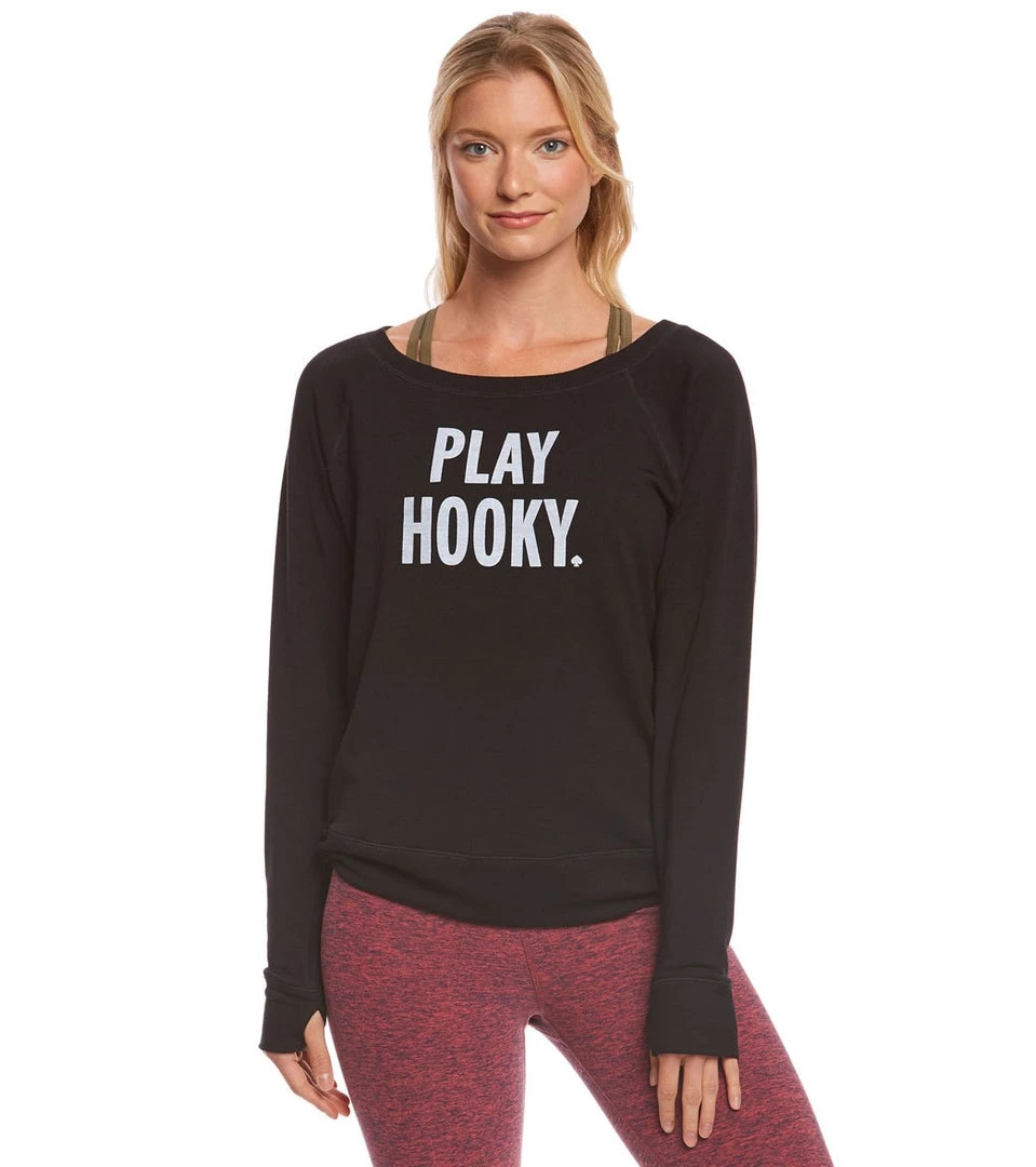 Beyond Yoga Kate Spade Play Hooky Relaxed Long Sleeve Yoga Pullover CLOTHING 3 Beyond Yoga Kate Spade Play Hooky Relaxed Long Sleeve Yoga Pullover CLOTHING