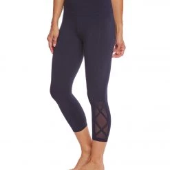 CLOTHING Marika Brooke High Rise Tummy Control Yoga Capris Midnight Blue