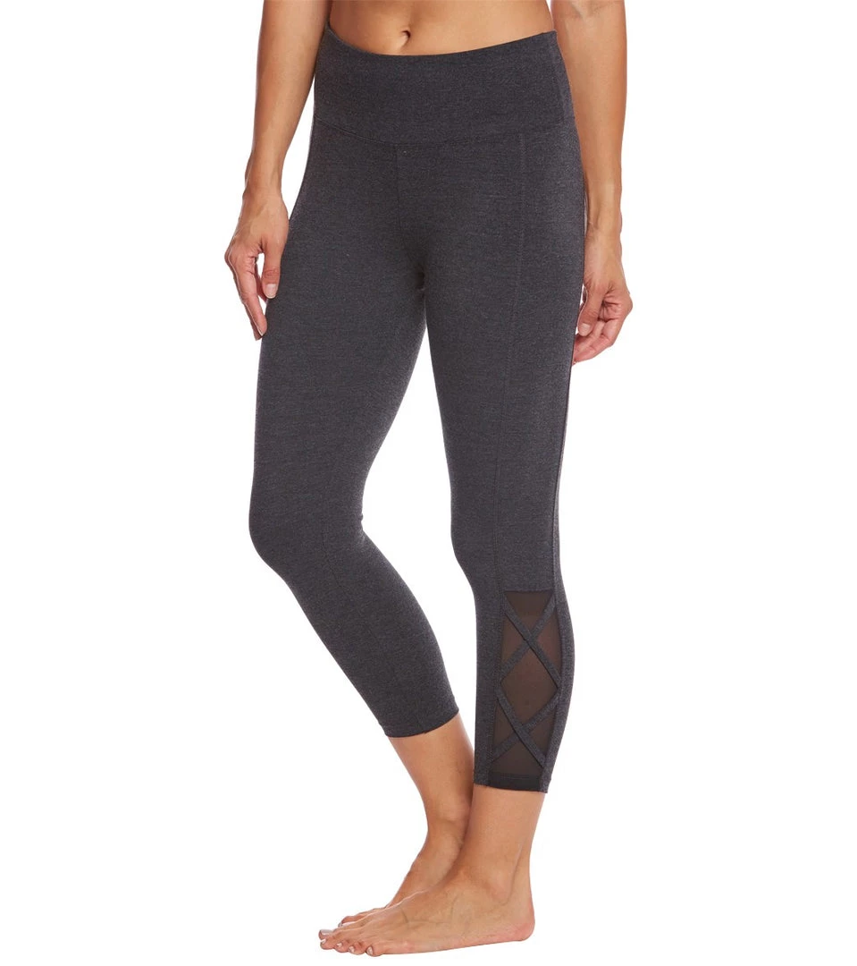 CLOTHING Marika Brooke High Rise Tummy Control Yoga Capris Heather Charcoal 3 CLOTHING Marika Brooke High Rise Tummy Control Yoga Capris Heather Charcoal