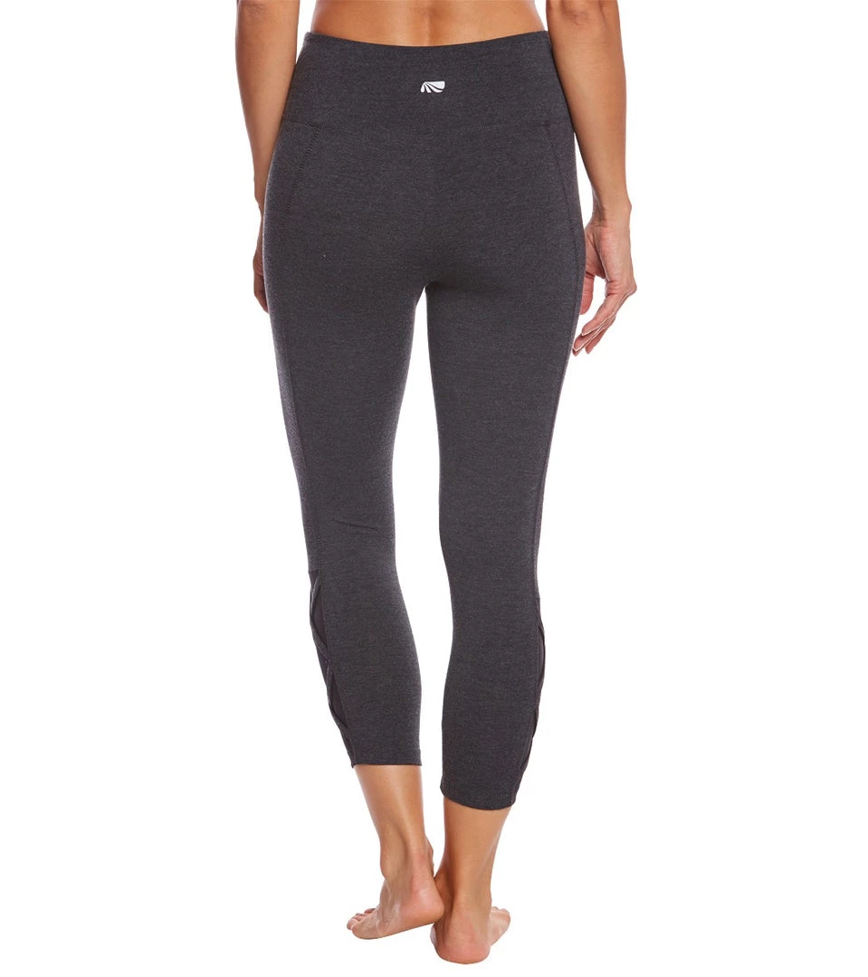 CLOTHING Marika Brooke High Rise Tummy Control Yoga Capris Heather Charcoal 5 CLOTHING Marika Brooke High Rise Tummy Control Yoga Capris Heather Charcoal