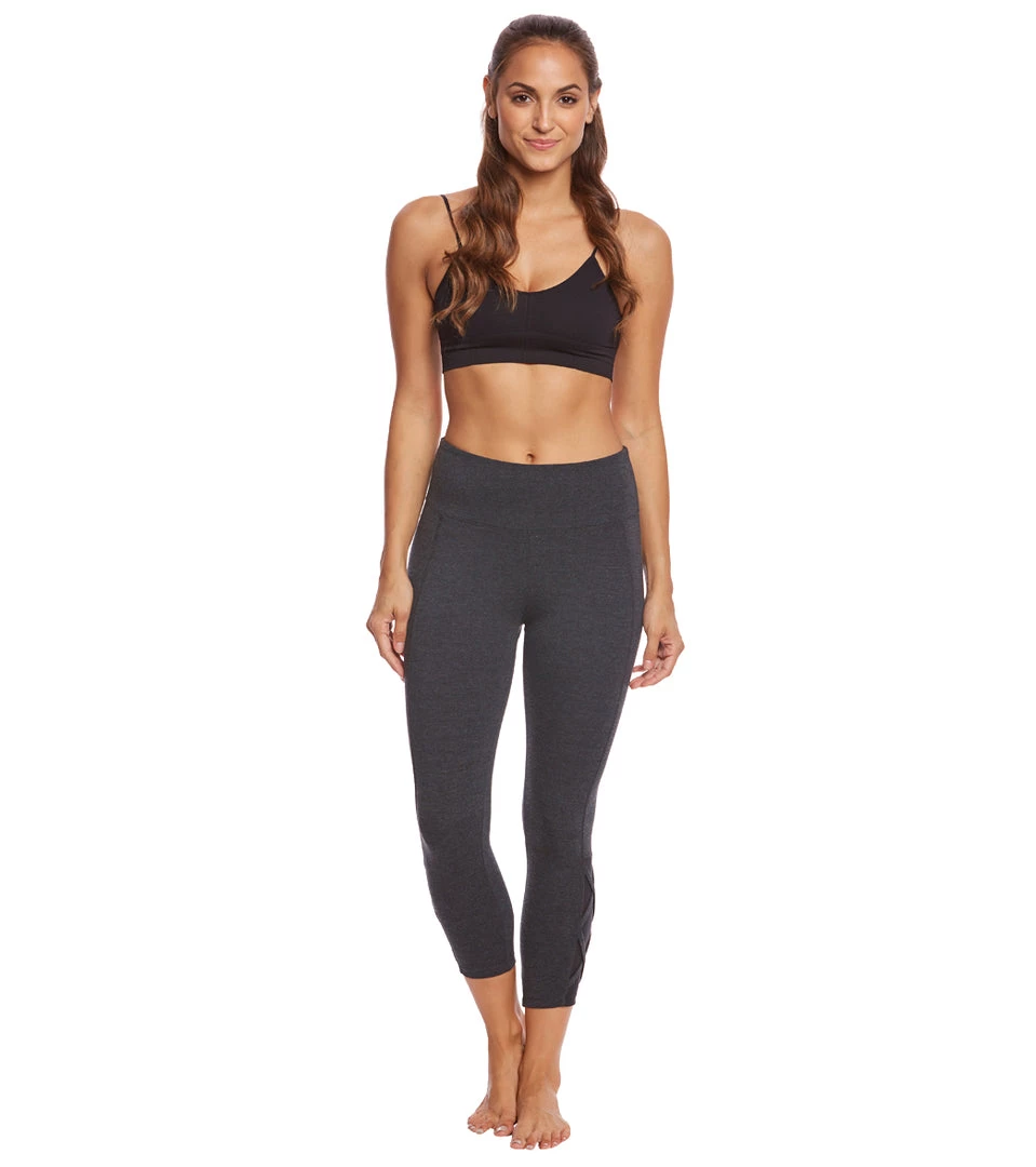 CLOTHING Marika Brooke High Rise Tummy Control Yoga Capris Heather Charcoal 6 CLOTHING Marika Brooke High Rise Tummy Control Yoga Capris Heather Charcoal