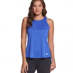 Marika Intrigue Singlet Yoga Tank Top Heather Blue Beaute CLOTHING