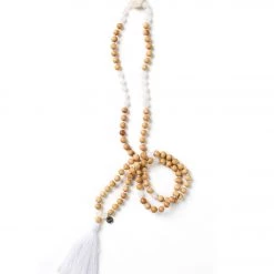 Mala Collective Mala Inviting Clarity Japa Mala Necklace White Moonstone ACCESSORIES