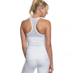Beyond Yoga Cut It Close Mesh Yoga Tank Top White CLOTHING