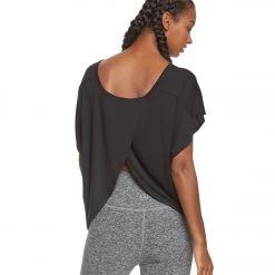 Beyond Yoga Easy Does It Yoga Short Sleeve Tee Black CLOTHING