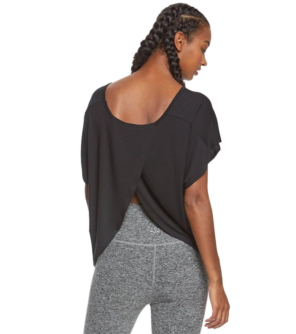 Beyond Yoga Easy Does It Yoga Short Sleeve Tee Black CLOTHING 8 Beyond Yoga Easy Does It Yoga Short Sleeve Tee Black CLOTHING