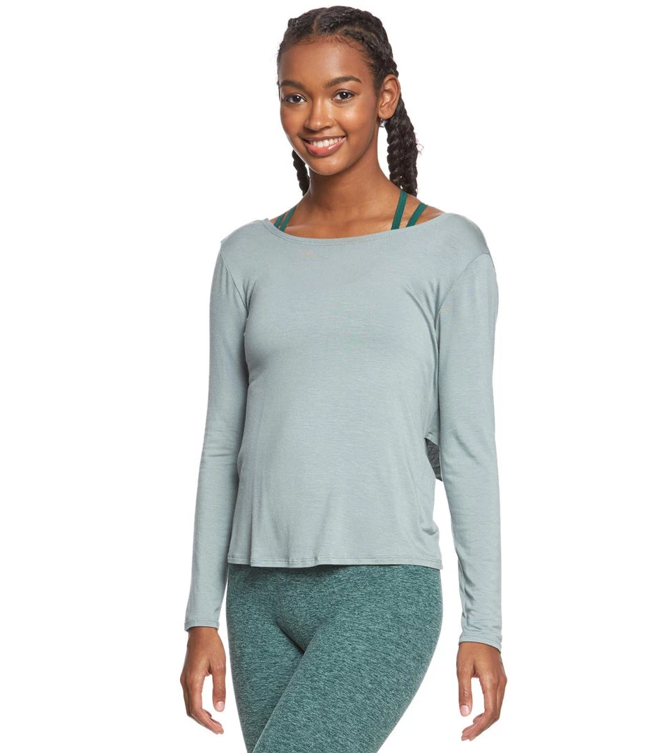 Beyond Yoga Twist Of Fate Yoga Pullover Top Light Sage 5 Beyond Yoga Twist Of Fate Yoga Pullover Top Light Sage