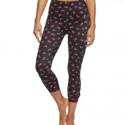 Beyond Yoga Kate Spade Cinched Side Bow High Waisted Yoga Capris Tri-Color Cherries CLOTHING