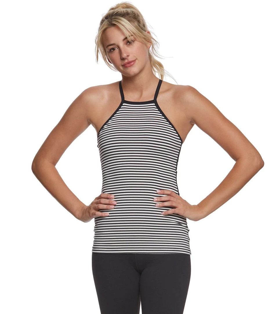CLOTHING Beyond Yoga Kate Spade Saturday Stripe Yoga Tank Top Black-Cream Saturday Stripe 3 CLOTHING Beyond Yoga Kate Spade Saturday Stripe Yoga Tank Top Black-Cream Saturday Stripe