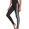 Beyond Yoga Kate Spade Saturday Stripe Tuxedo High Waisted Yoga Leggings Black-Cream Saturday Stripe