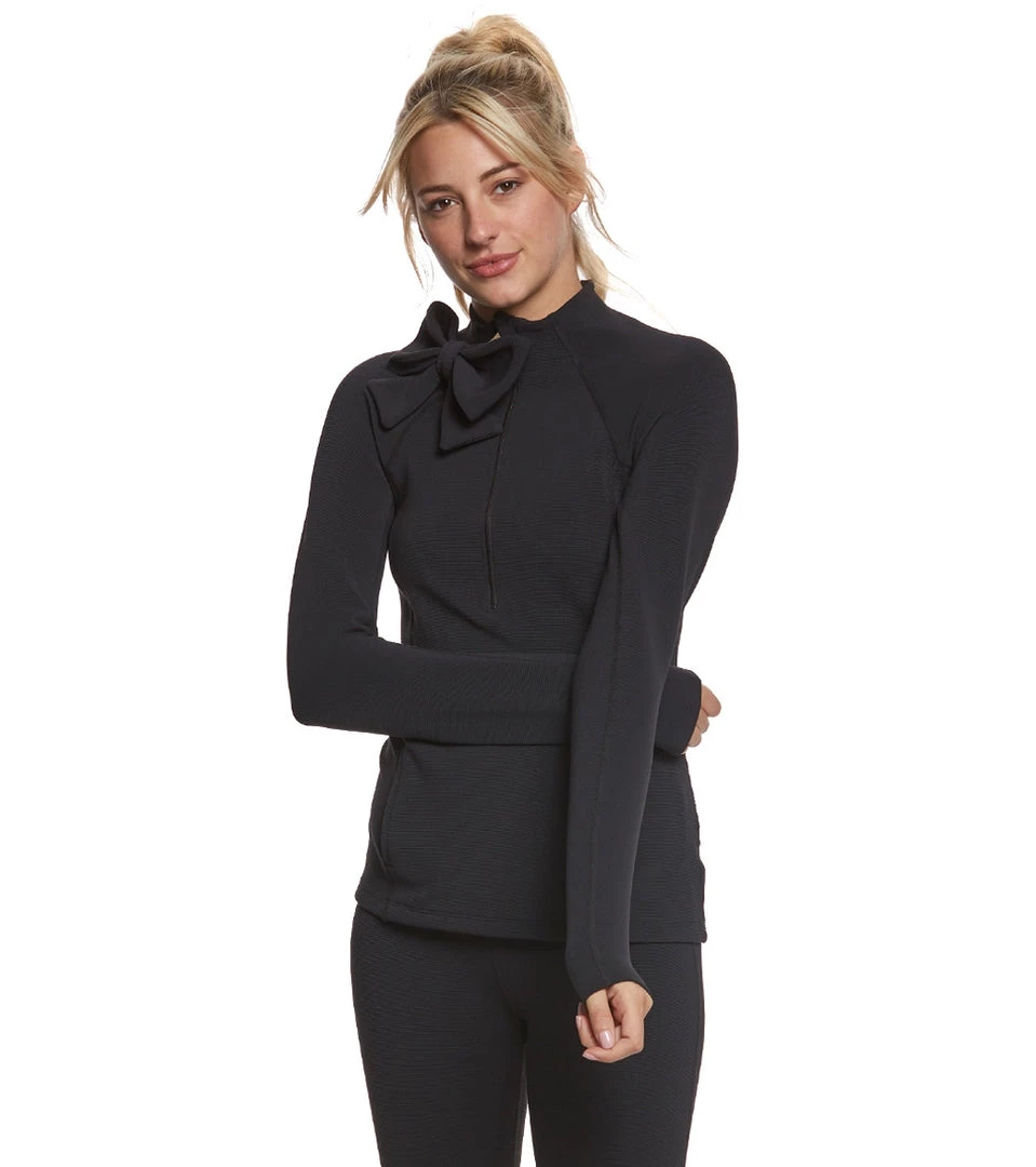Beyond Yoga Kate Spade Neck Bow Half Zip Pullover Black Ottoman 3 Beyond Yoga Kate Spade Neck Bow Half Zip Pullover Black Ottoman