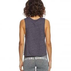 Spiritual Gangster SG Varsity Yoga Crop Tank Top Navy