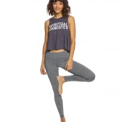 Spiritual Gangster SG Varsity Yoga Crop Tank Top Navy