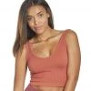 CLOTHING Free People Solid Rib Brami Yoga Crop Top Terracotta