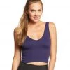 CLOTHING Free People Solid Rib Brami Yoga Crop Top Navy