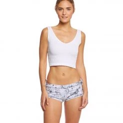 Free People Solid Rib Brami Yoga Crop Top White