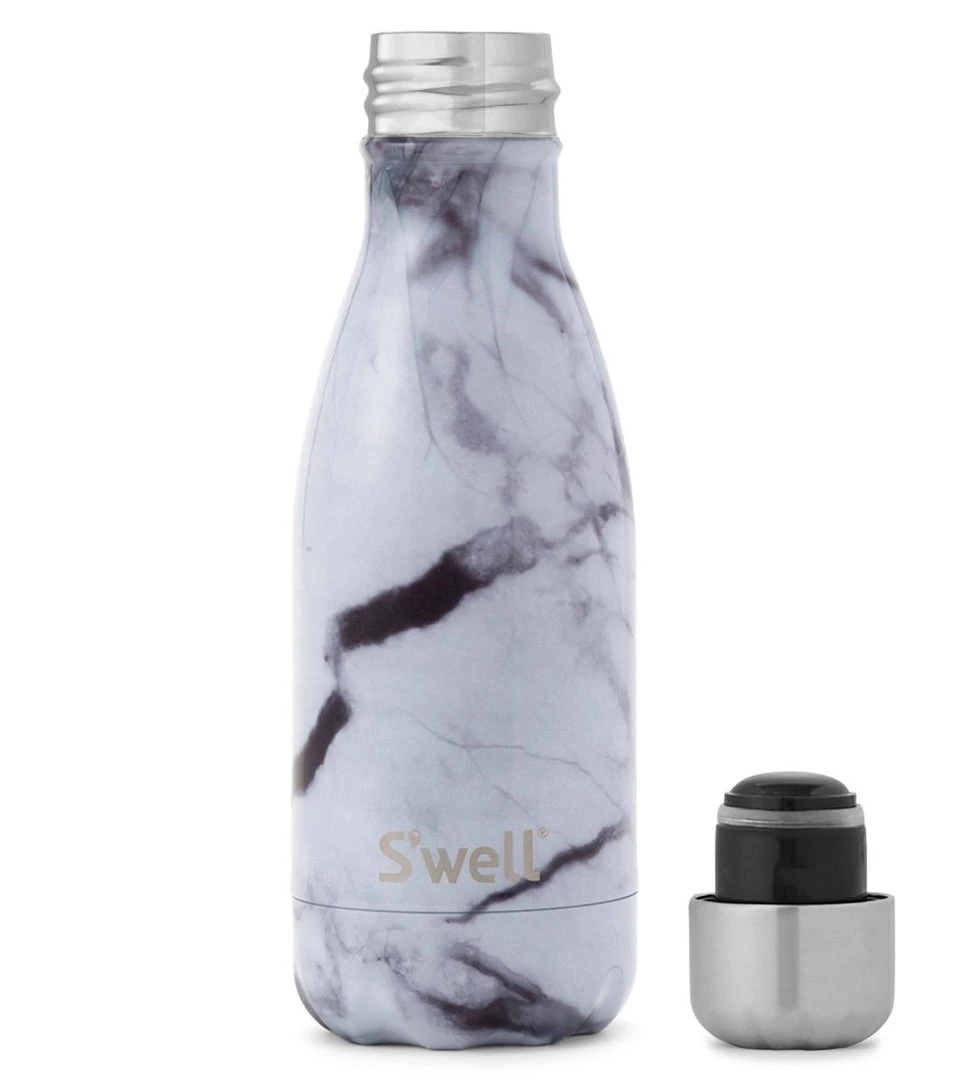 S'well White Marble 9oz Stainless Steel Water Bottle White Marble ACCESSORIES 4 S'well White Marble 9oz Stainless Steel Water Bottle White Marble ACCESSORIES