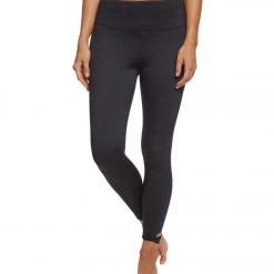 Marika High Waist Solid Tek Fleece Yoga Leggings Black CLOTHING