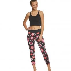 Beyond Yoga Kate Spade Leaf Bow Yoga Capris Modernist Floral CLOTHING