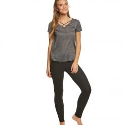 Balance Collection Criss Cross Yoga Tee Black CLOTHING
