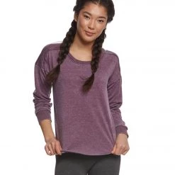 Balance Collection Leanne Peached Fleece Pullover Wild Berry