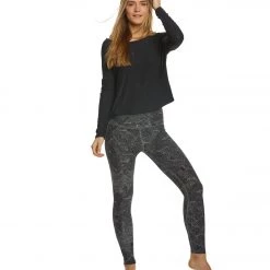 CLOTHING Beyond Yoga High Waisted Print 7/8 Yoga Leggings Black/White Fossilized