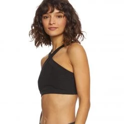 CLOTHING Beyond Yoga High Cut Criss Cross Yoga Bra Darkest Night