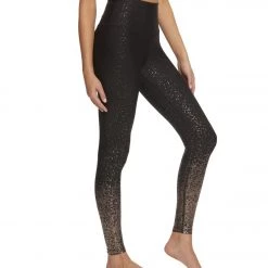 Beyond Yoga Sportflex Alloy Ombre High Waisted Midi Yoga Leggings BLACK GUNMETAL SPECKLE CLOTHING