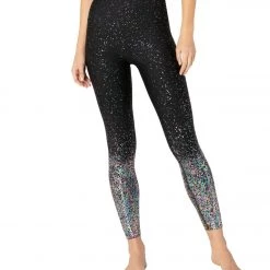 Beyond Yoga Sportflex Alloy Ombre High Waisted Midi Yoga Leggings Black Iridescent Speckle