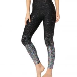 Beyond Yoga Sportflex Alloy Ombre High Waisted Midi Yoga Leggings Black Iridescent Speckle