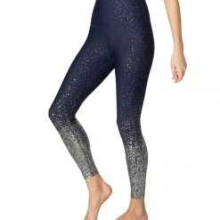 Beyond Yoga Sportflex Alloy Ombre High Waisted Midi Yoga Leggings Nocturnal Navy Silver Speckle